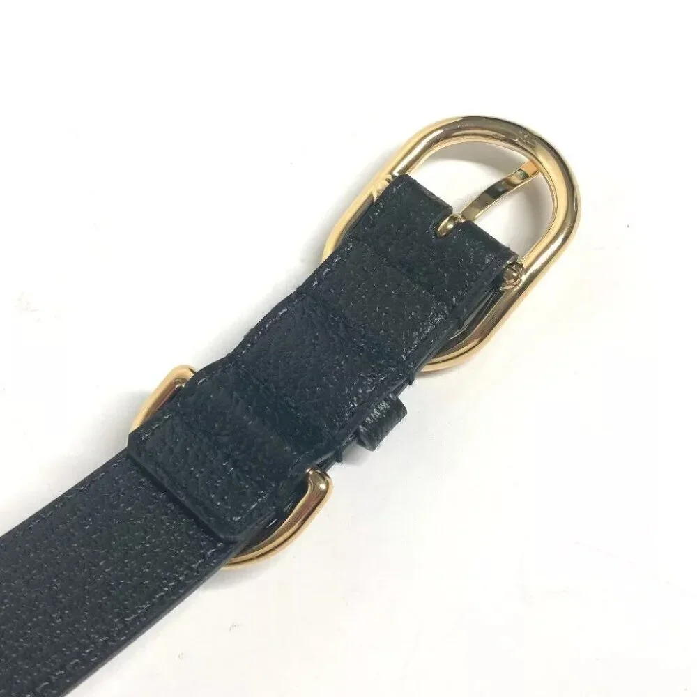 GUCCI 695256 GG Large/Extra Large Pet Dog Collar Black/GoldHardware Unused
